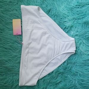 NWT Stoney Clover mid-rise cheeky white swimsuit bottom 2X